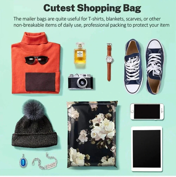 10X13 (100 Pack) Floral Pattern Poly Mailer Envelope Plastic Custom Mailing - Picture 5 of 6